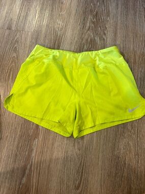 Nike Women's Neon Yellow Running Shorts